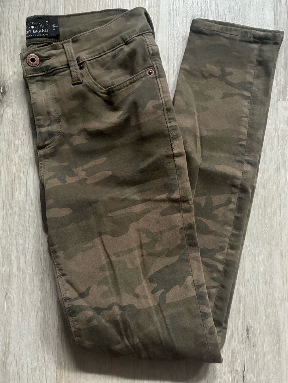 Lucky Brand Women's Skinny Camo Jeans - Olive Green